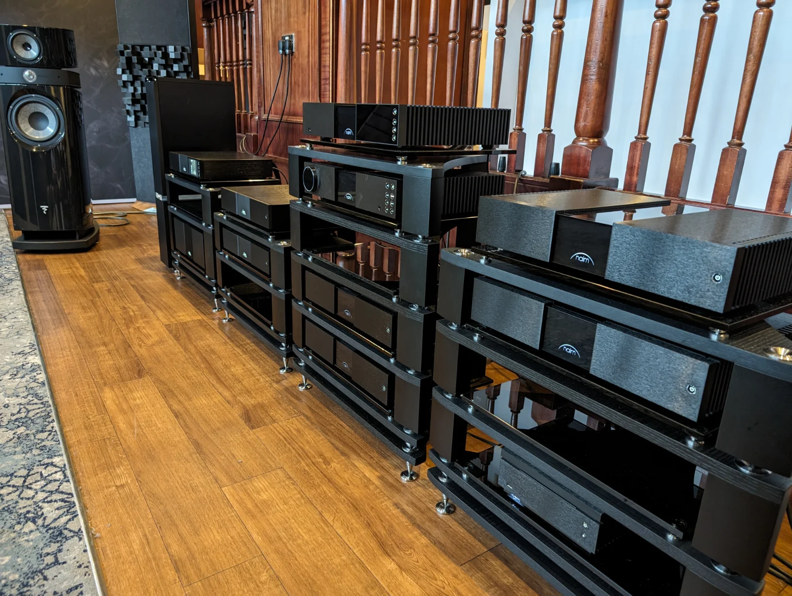 Naim always have one of the most impressive rooms with a big demonstration space with display areas next door and plenty of chatter outside the room with Mark Raggett and Jason Gould.