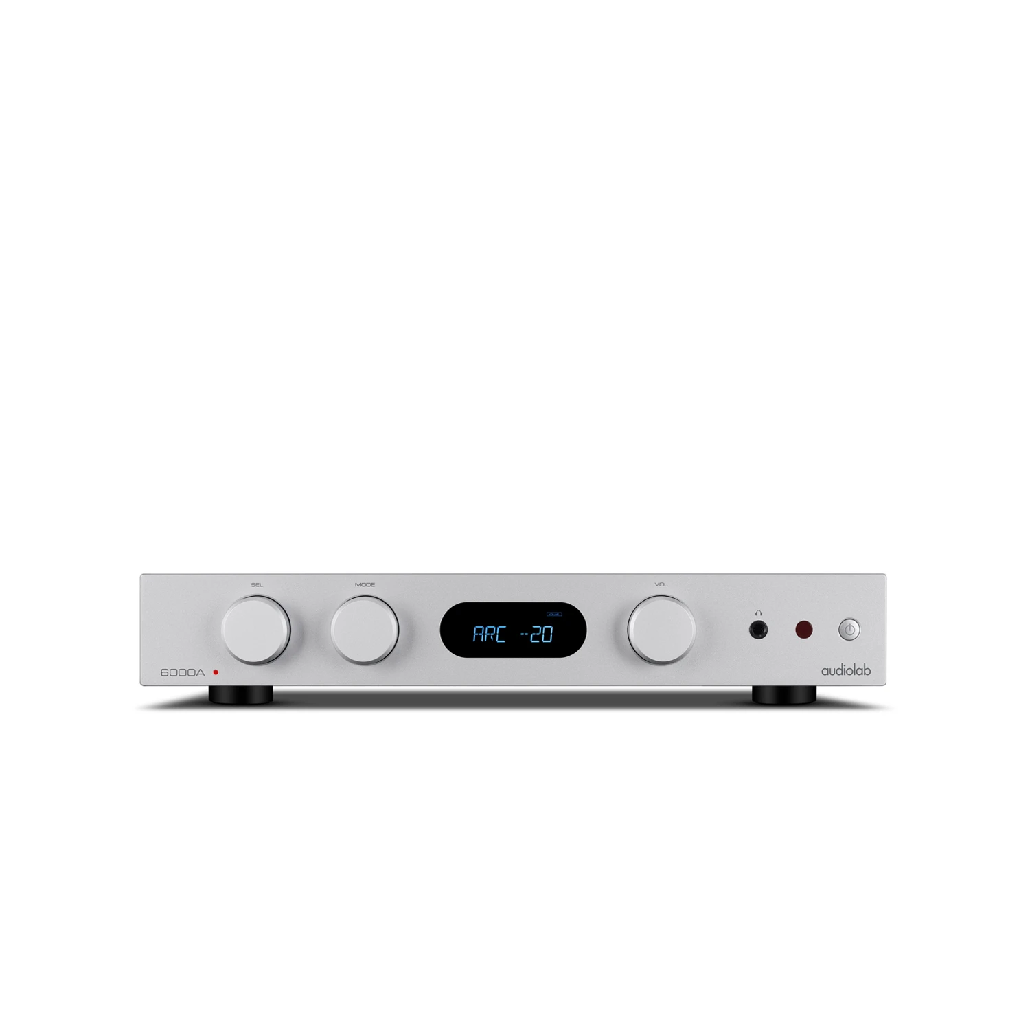 Audiolab A6000 MKII Integrated Amplifier front in silver