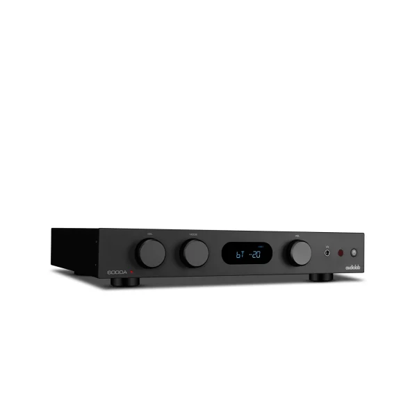 Audiolab A6000 MKII Integrated Amplifier Perspective image in black