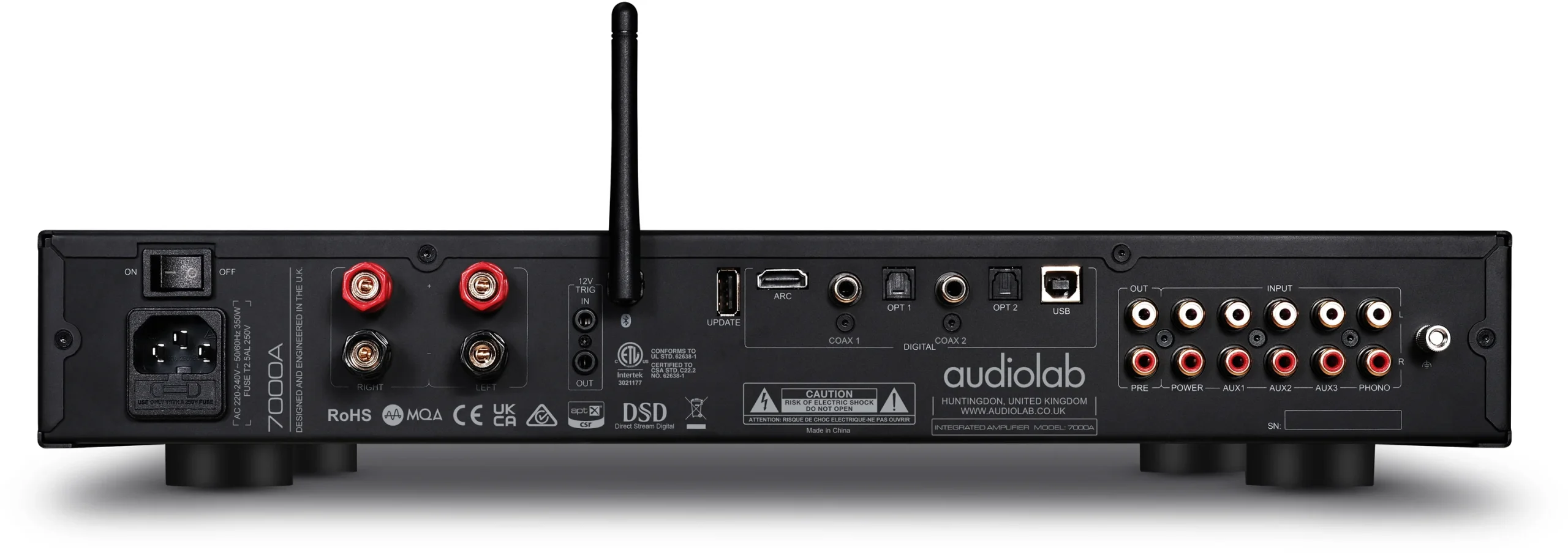 Audiolab 7000A Rear Panel Connections in Black