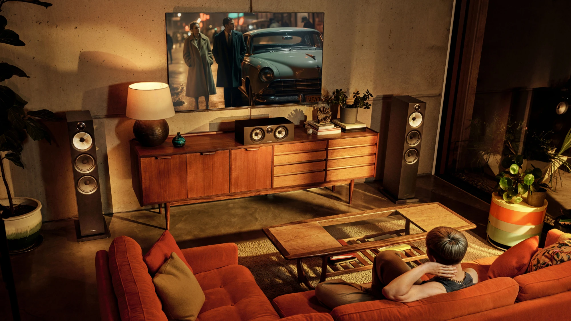 Lifestyle image of the Bowers and Wilkins HTM6 S3 and 603 S3 Speakers