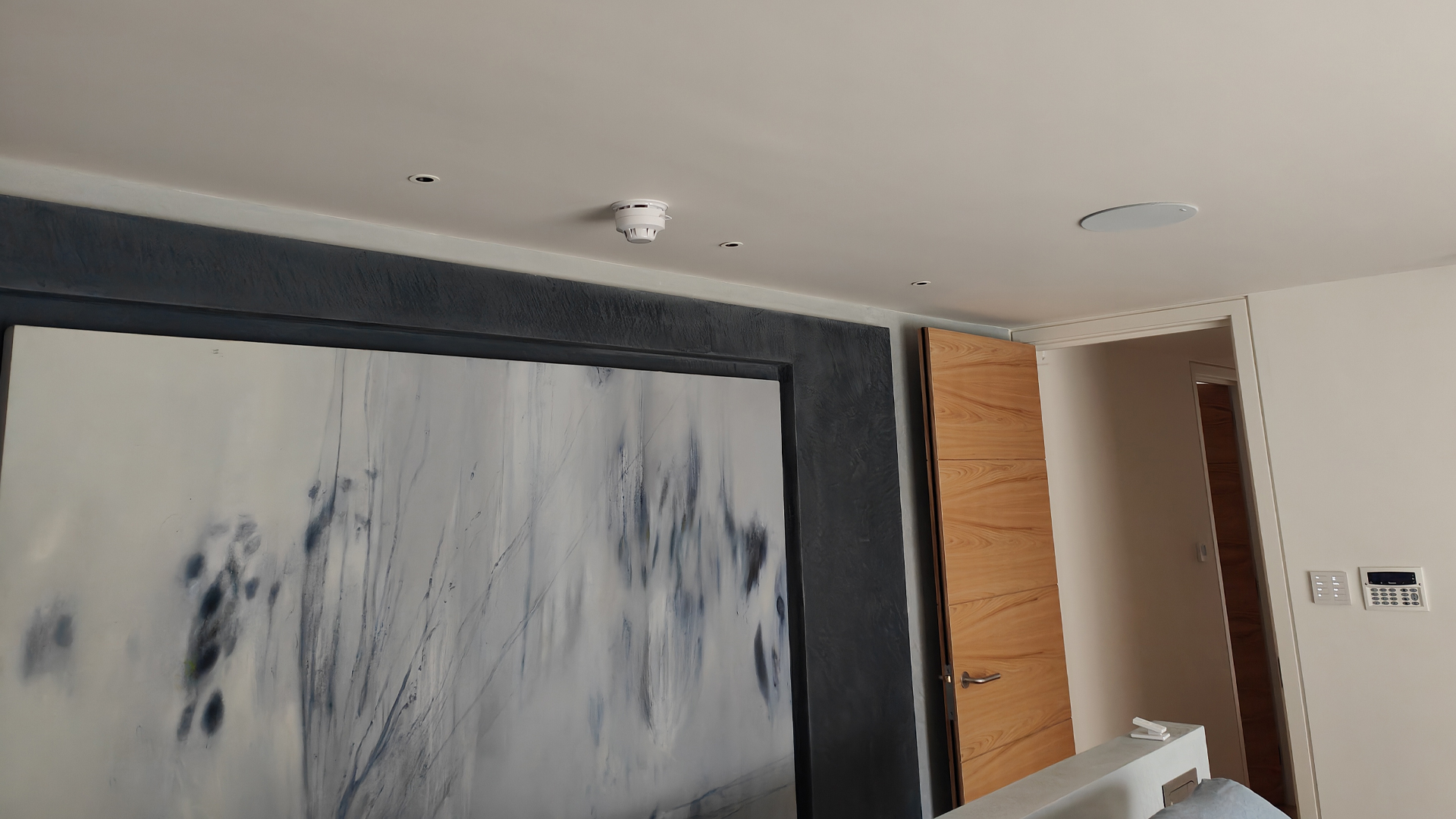 Speakers installed into the Bedroom ceiling