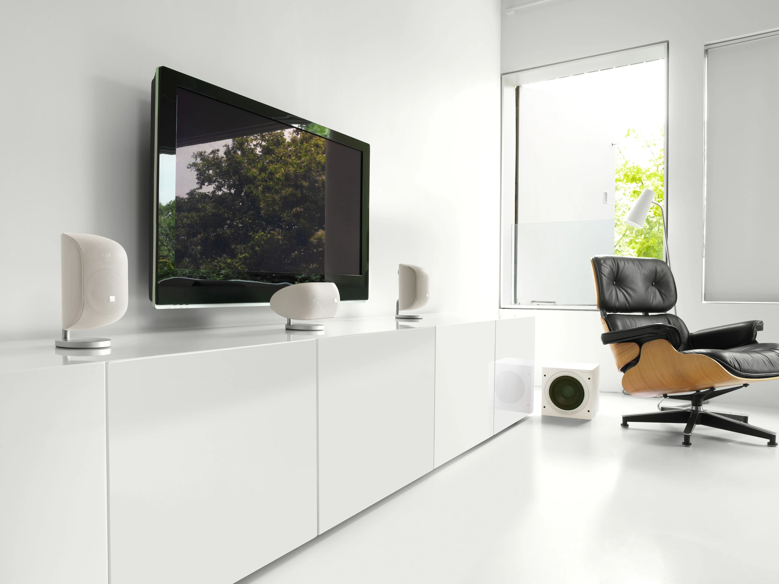 Bowers and Wilkins ASW608 Lifestyle image in luxurious white room