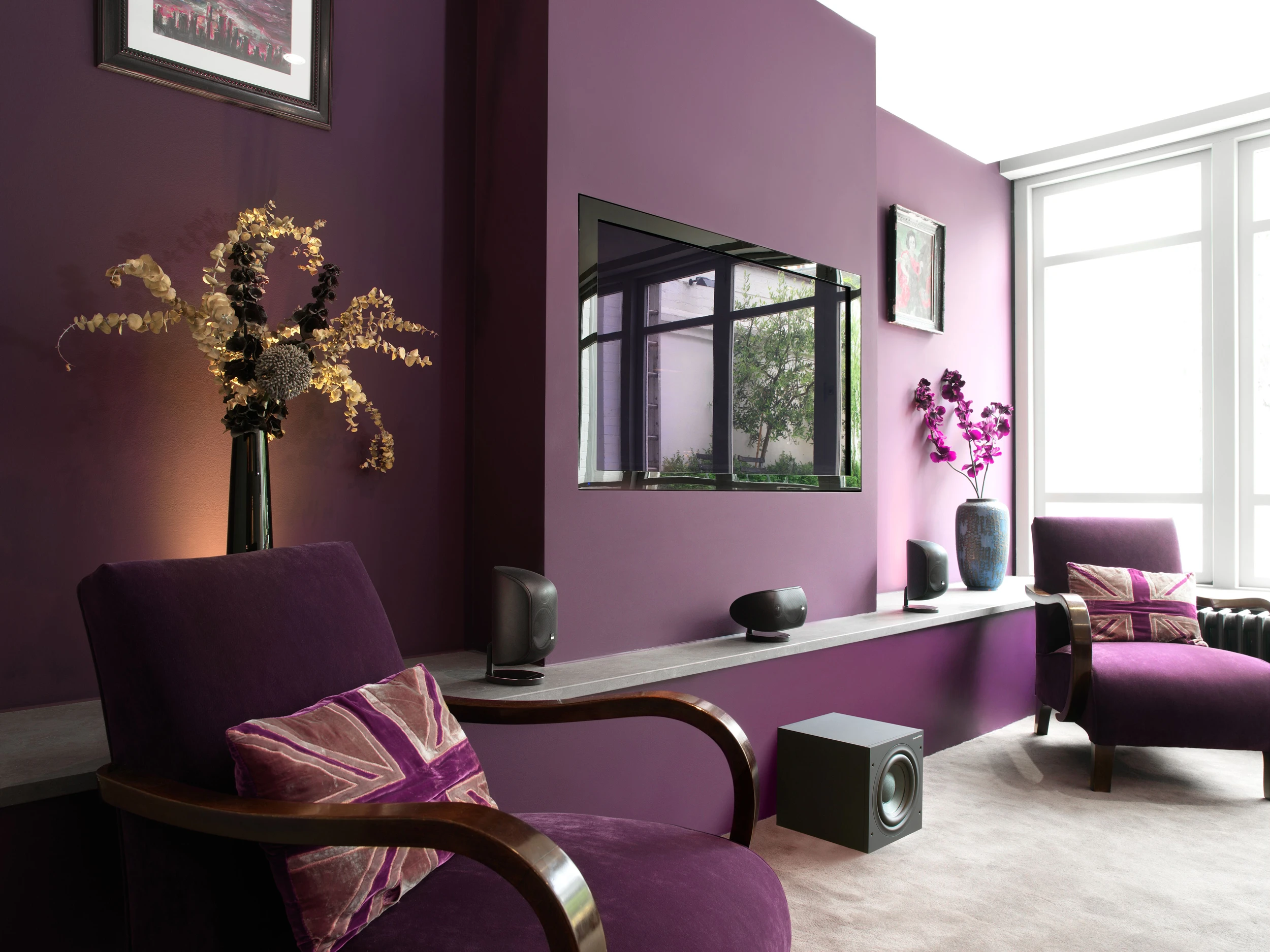 Bowers and Wilkins ASW608 Lifestyle image in luxurious room angled