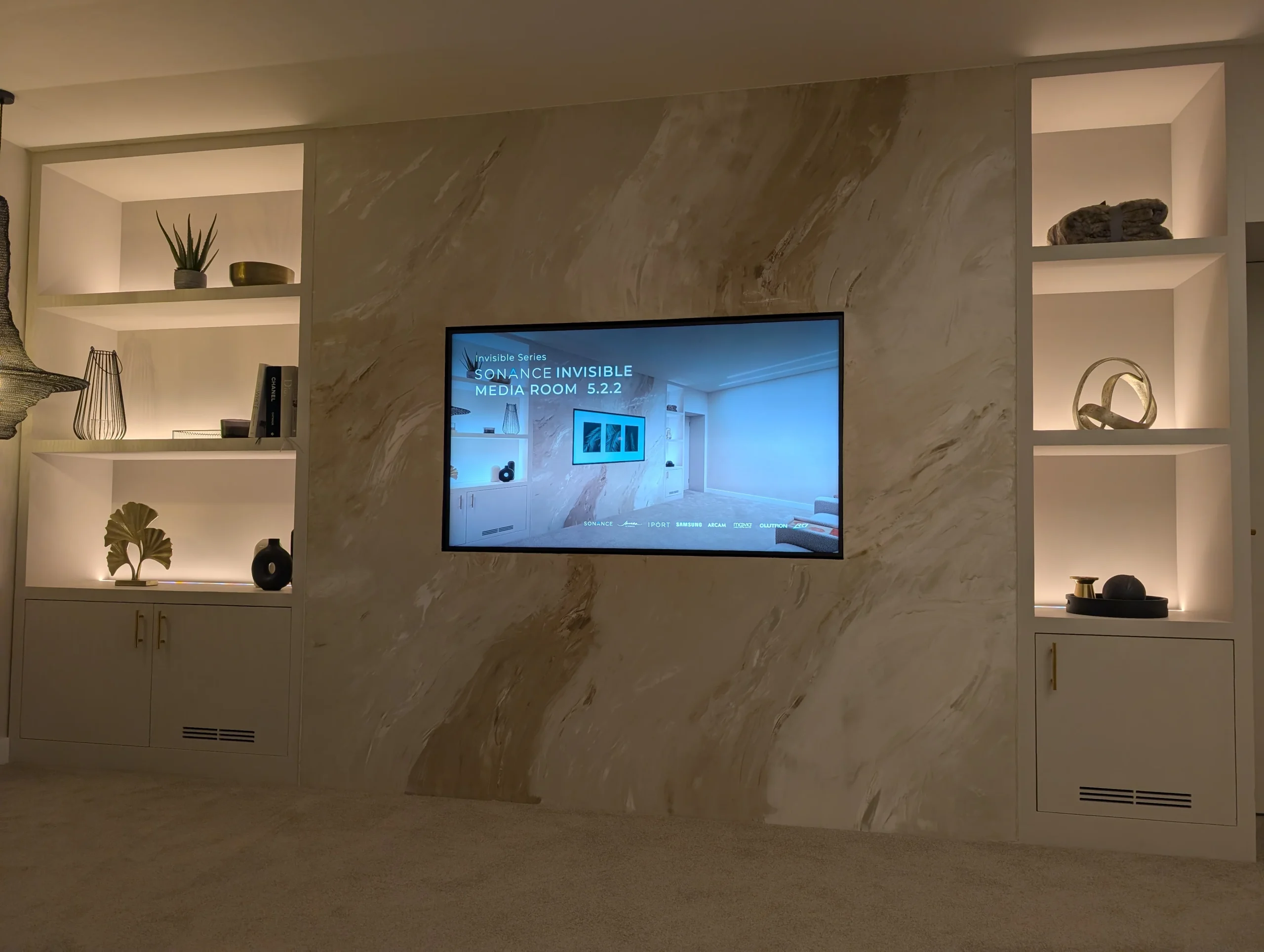 Media Wall with enclosed TV