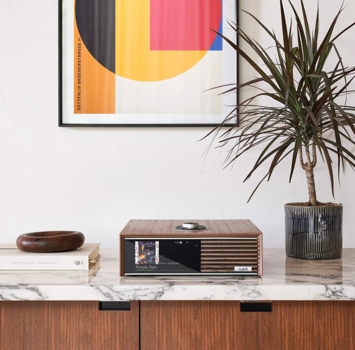 Ruark R610 lifestyle image on sideboard
