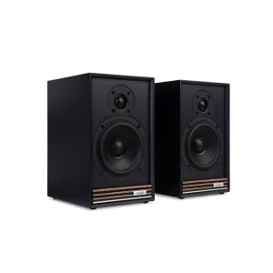 Ruark-Sabre-R-Satin-Charcoal-lacquer-cabinet-with-Walnut-slat-trim