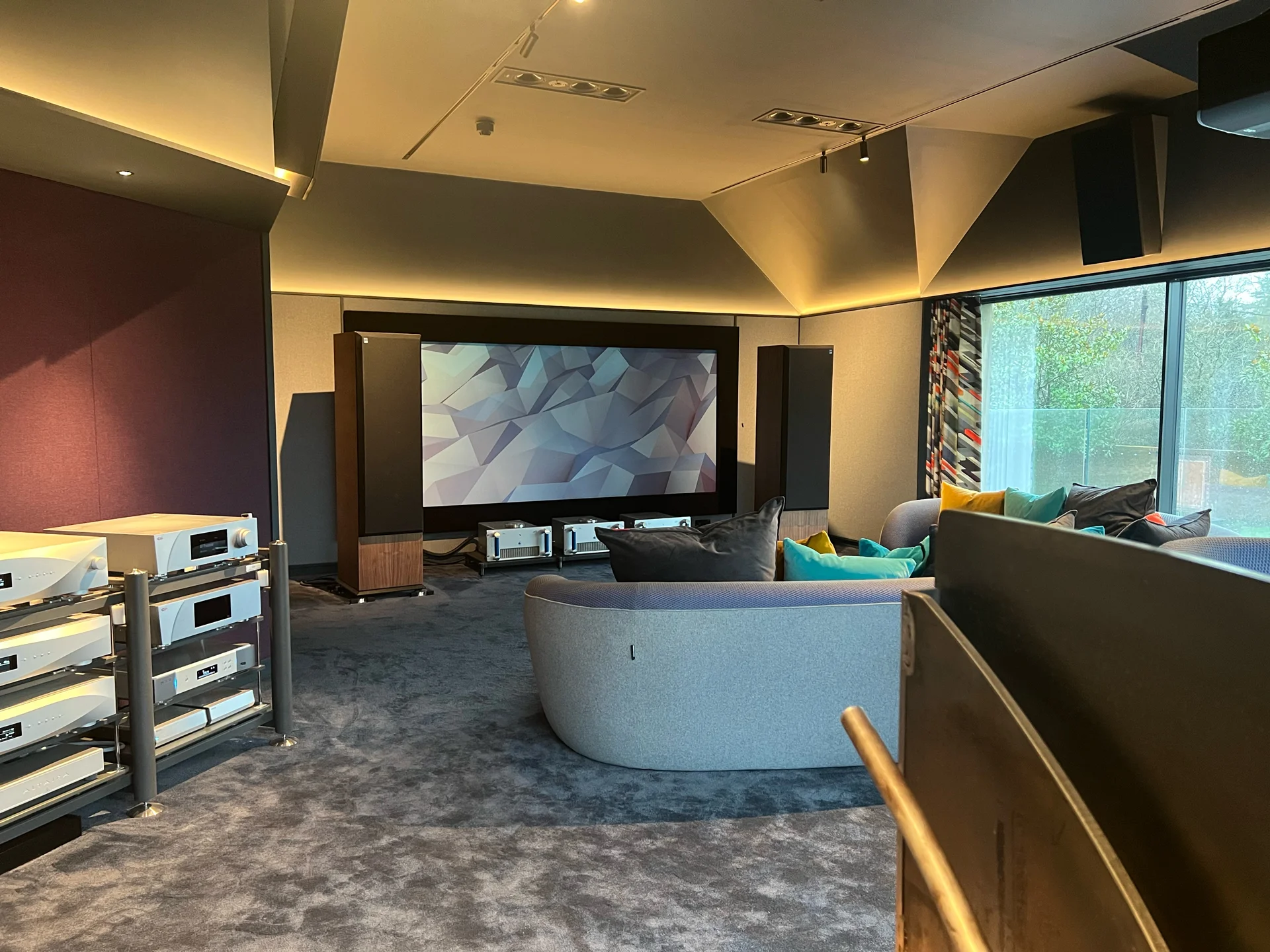 Walking into the finished Home Cinema, Music Room