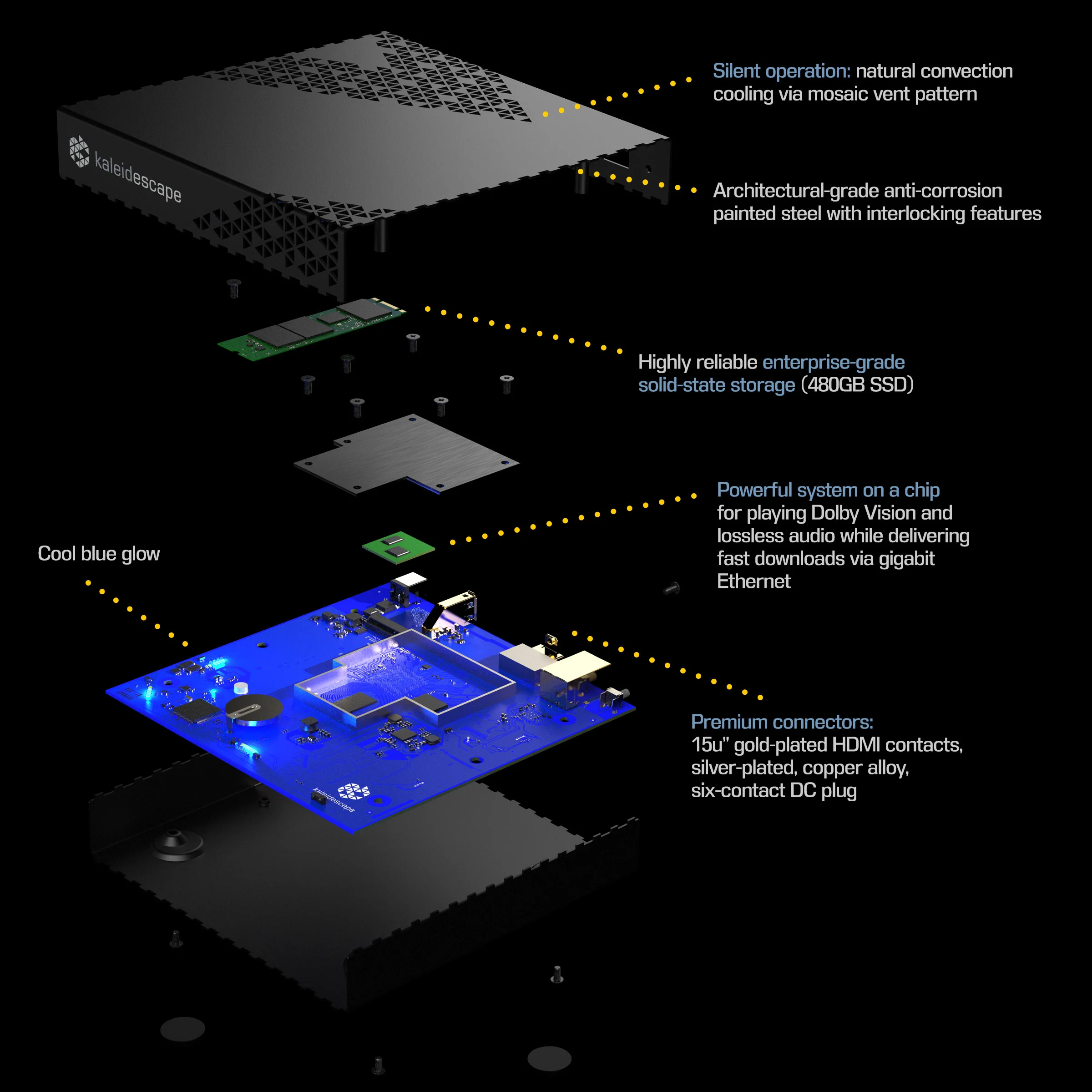 Kaleidescape's industrial build quality for high-end systems.
